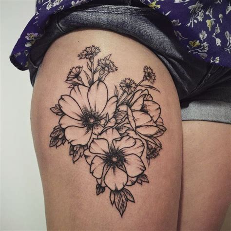 Thigh Tattoos Floral