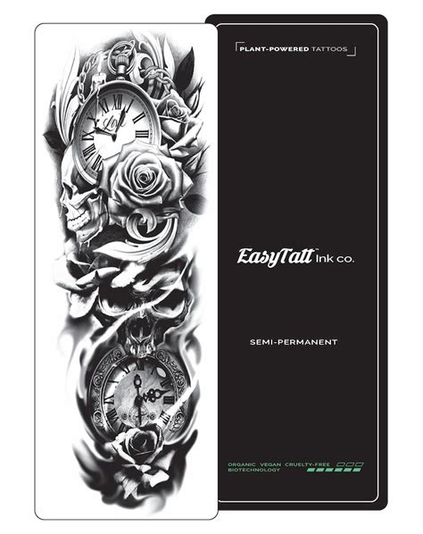 Time S Up Semi Permanent Tattoo Sleeve Easytatt