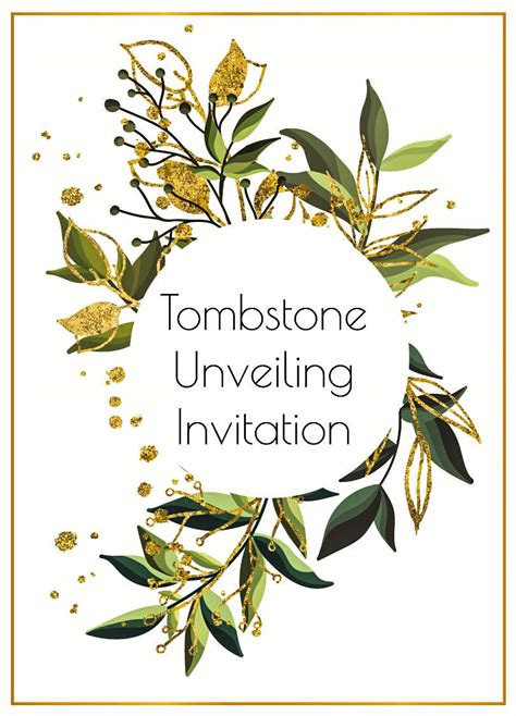 Tombstone Unveiling Invitation Cards Tombstone Unveiling Invitation Cards