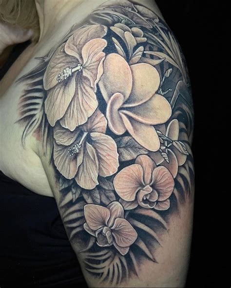 Tropical Flower Tattoo Created On Craiyon Tropical Flower Tattoo Created On Craiyon