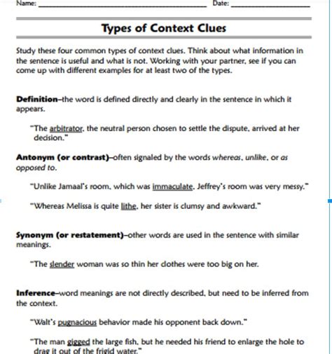 Use Of Context Clues Literacy Intervention Design Guide