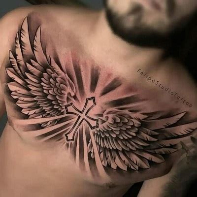 Wings Chest Tattoo